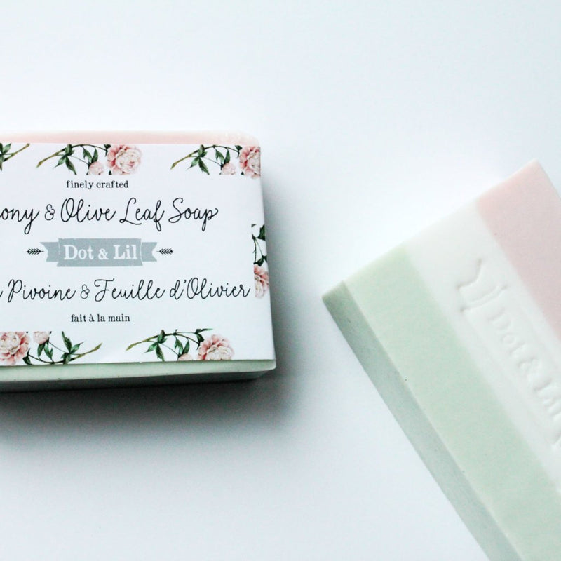 peony & olive leaf soap